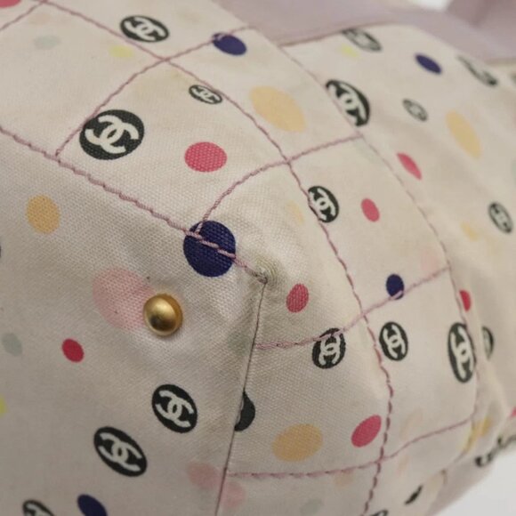 CHANEL Tote Bag Canvas Multicolor Gold CC Auth bs18833 - Picture 10 of 15